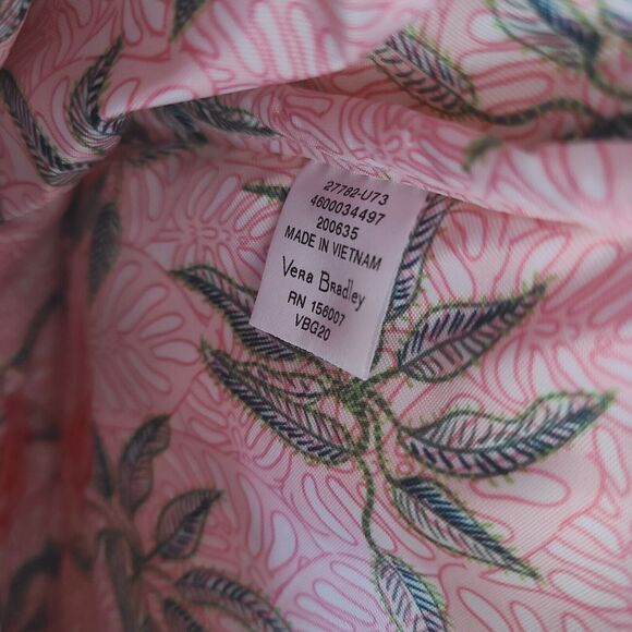 Vera Bradley Straw Mini Convertible Backpack Light Natural Pink Tropical Bird - Picture 6 of 9